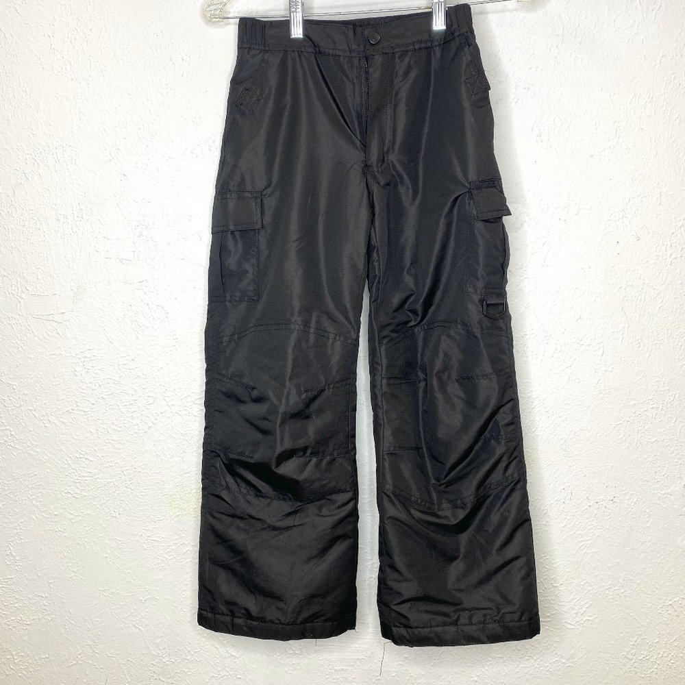 Rawik unisex size small, black, snow/ski pants with elastic waist.